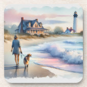 Dessous-de-verre Coastal Walk to Lighthouse at Sunset (Devant)