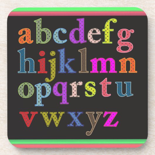Dessous-de-verre Coaster de boisson Alphabet (Devant)