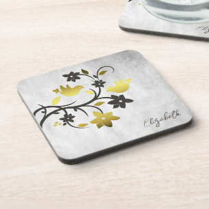 Dessous-de-verre Coaster de boisson Gold Lovebirds