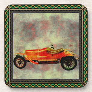 Dessous-de-verre Coaster de boisson vintage Red Car