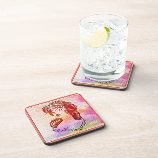 Dessous-de-verre Coaster de boissons pour femmes (Côté Droit)
