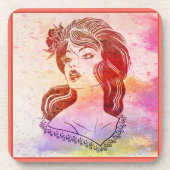 Dessous-de-verre Coaster de boissons pour femmes (Devant)