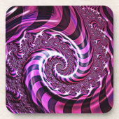 Dessous-de-verre Coaster d'illusion spirale rose et noire (Devant)