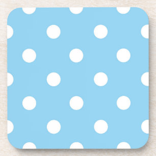Dessous-de-verre Coasters en plastique bleu avec pois blancs