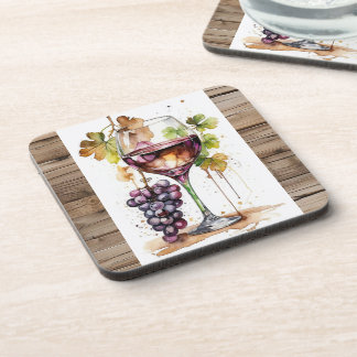 Dessous-de-verre Coasters/ Porta copos/ Wine glass and Grapes