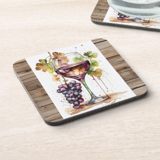 Dessous-de-verre Coasters/ Porta copos/ Wine glass and Grapes (Côté gauche)