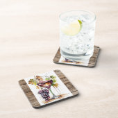 Dessous-de-verre Coasters/ Porta copos/ Wine glass and Grapes (Côté Droit)