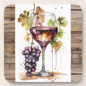 Dessous-de-verre Coasters/ Porta copos/ Wine glass and Grapes (Devant)