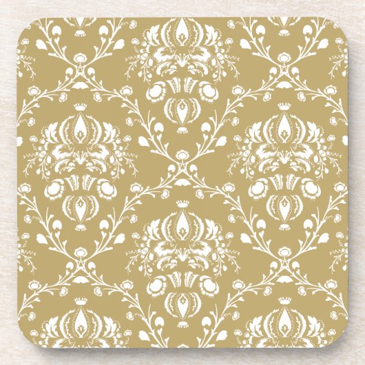 Dessous-de-verre Cocoa and Cream Damask (Devant)