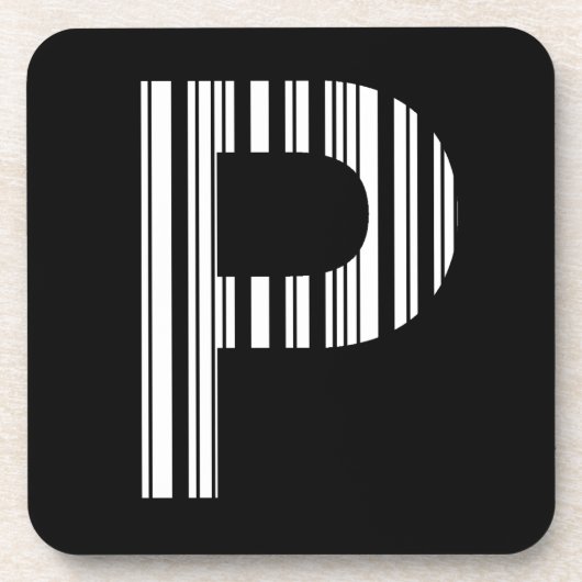 Dessous-de-verre CODE À BARRES DE LA LETTRE P Premier motif de code (Devant)