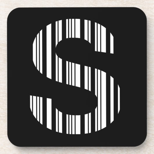 Dessous-de-verre CODE À BARRES DE LA LETTRE S Premier motif de code (Devant)