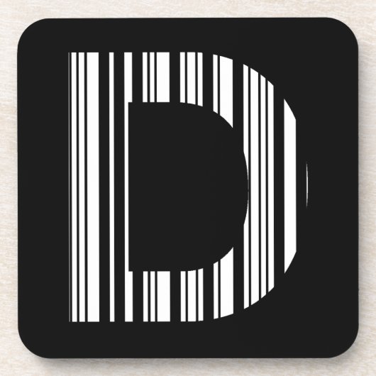 Dessous-de-verre Code barre de la lettre D Premier motif de code-ba (Devant)