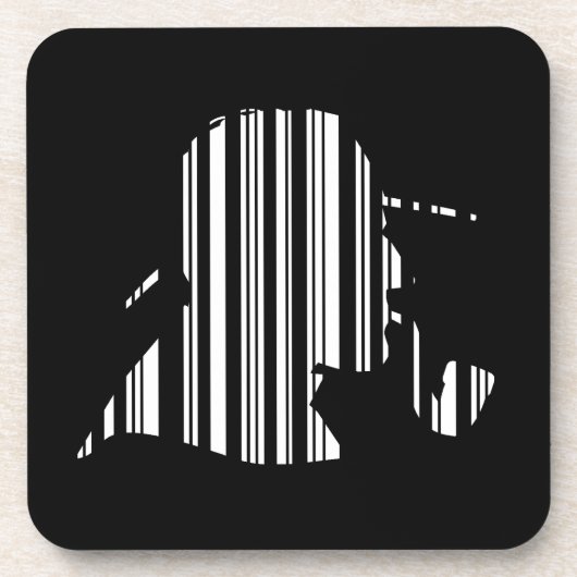 Dessous-de-verre CODE BARRE DÉTECTIVE Modèle de code-barres fumeur (Devant)