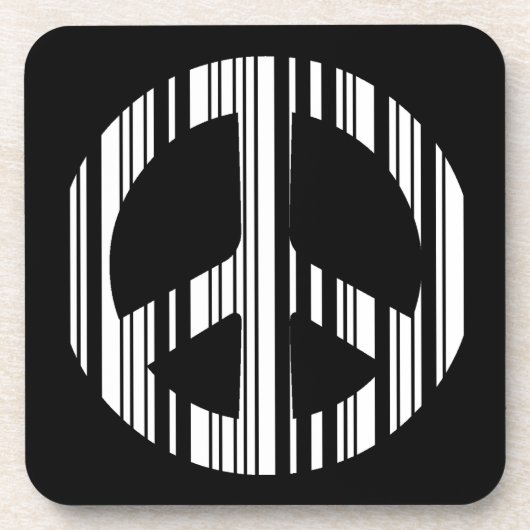 Dessous-de-verre CODE BARRE SIGNE DE PAIX Motif de code-barres hipp (Devant)