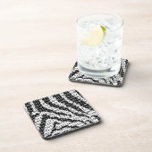 Dessous-de-verre Code binaire Zebra noir et blanc (Côté Droit)