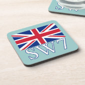 Dessous-de-verre Code postal SW7 de Londres avec Union Jack (Côté gauche)