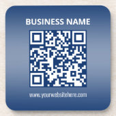 Dessous-de-verre Code QR | Bleu (ou toute couleur) (Devant)