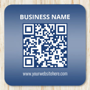 Dessous-de-verre Code QR Bleu (ou toute couleur)