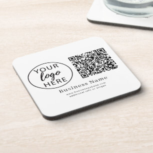 Dessous-de-verre Code QR de logo d'entreprise personnalisé Nom