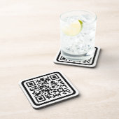 Dessous-de-verre Code QR moderne éditable | Noir Blanc ou toute cou (Côté Droit)