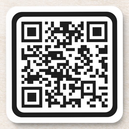 Dessous-de-verre Code QR moderne éditable | Noir Blanc ou toute cou (Devant)