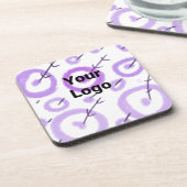 Dessous-de-verre Code QR personnalisé simple ajouter votre nom logo (Côté gauche)