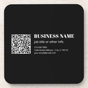 Dessous-de-verre Code QR personnalisé & Texte rétro-moderne modifia