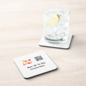 Dessous-de-verre Code QR simple et minimal pour payer le nom de l'e (Côté Droit)