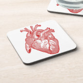 Dessous-de-verre Coeur Anatomique Rouge (Côté gauche)