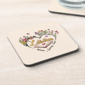 Dessous-de-verre Coeur bibliothécaire floral (Côté gauche)