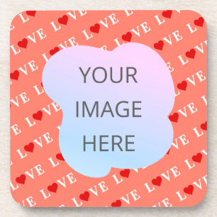 Dessous-de-verre Coeur d'amour orange