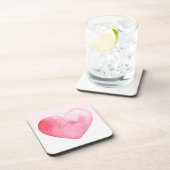Dessous-de-verre Coeur d'aquarelle rose mou (Côté Droit)