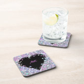 Dessous-de-verre Coeur de Parties scintillant de séquence flashy et (Côté Droit)