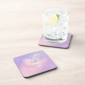 Dessous-de-verre Cœur dégradé violet rose Monogram (Côté Droit)