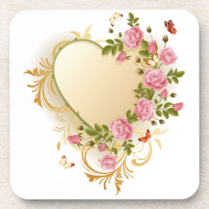 Dessous-de-verre Coeur d'or Rose en cascade