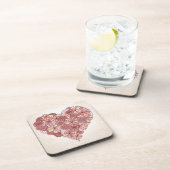 Dessous-de-verre Coeur fait de fleurs tirées par la main (Côté Droit)