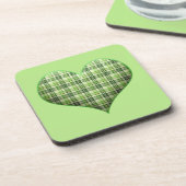 Dessous-de-verre Coeur feuilleté vert rétro St Patrick (Côté gauche)