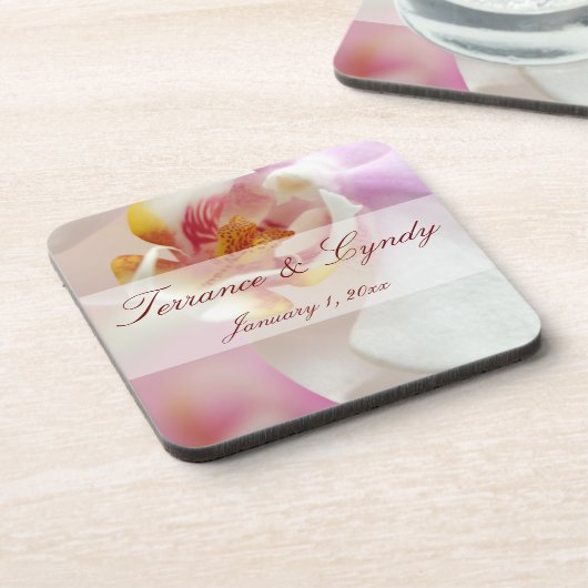 Dessous-de-verre Coeur orchidée (Côté gauche)