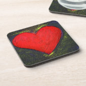 Dessous-de-verre Coeur peint (Côté gauche)