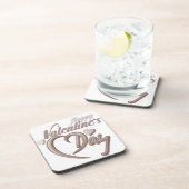 Dessous-de-verre Coeur romantique Saint Valentin Typographie de scr (Côté Droit)