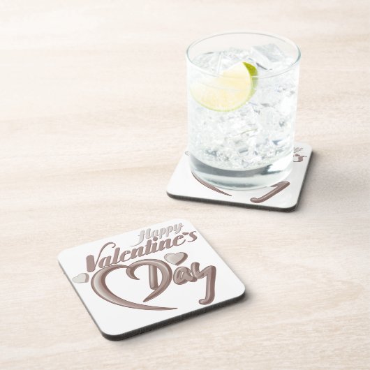 Dessous-de-verre Coeur romantique Saint Valentin Typographie de scr (Côté Droit)