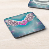 Dessous-de-verre Cœur Rose Volant (Côté gauche)