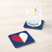 Dessous-de-verre Coeur rouge blanc et bleu (Côté Droit)