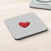 Dessous-de-verre Cœur Rouge Gris Mariage Amour Tendance (Côté gauche)