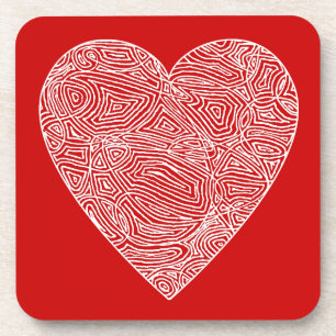 Dessous-de-verre Coeur roux