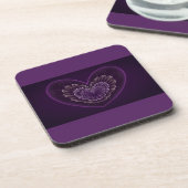 Dessous-de-verre Coeur violet fractal (Côté gauche)