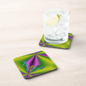 Dessous-de-verre Coeurs avec fleurs et papillon en style tatouage (Côté Droit)