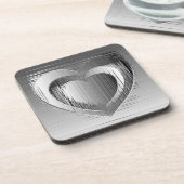 Dessous-de-verre Coeurs chromés polis (Côté gauche)