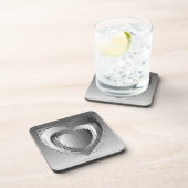 Dessous-de-verre Coeurs chromés polis (Côté Droit)