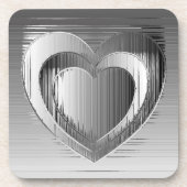 Dessous-de-verre Coeurs chromés polis (Devant)